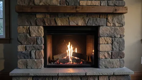 Obudowa kominka z kamienia polnego