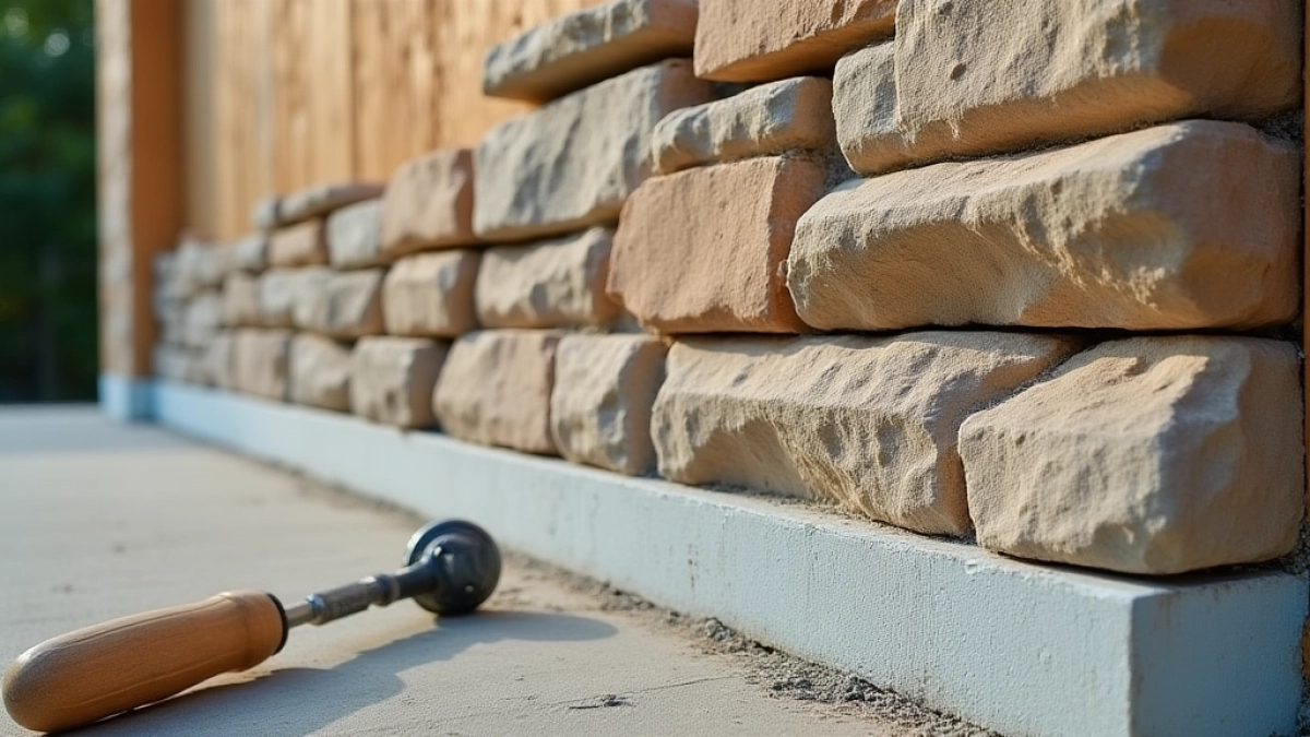 Układanie kamienia elewacyjnego na zewnątrz